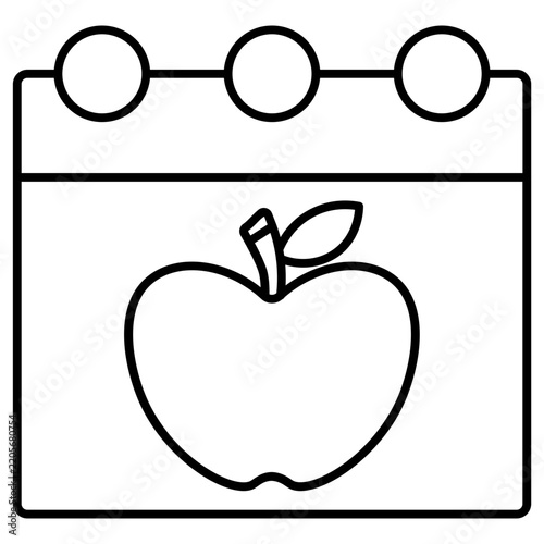 fruit calendar delivery Line Outline Icon