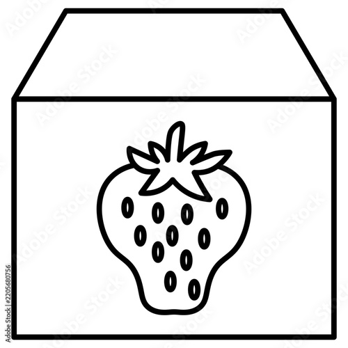 fruit package box Line Outline Icon
