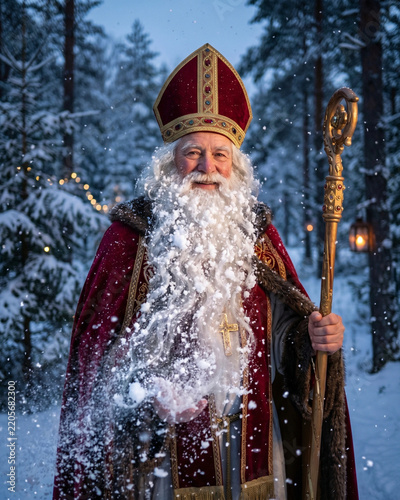 Surreal: Saint Nicholas beard made of soft falling snow