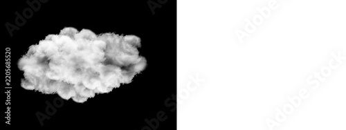 Realistic single fluffy white cloud floating png, isolated on transparent background
