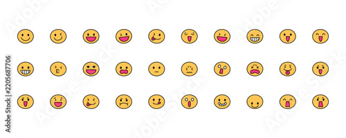 Emoticon Face Expression Icon Set
