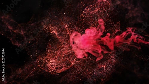 Cosmic nebula swirling in deep space with glowing particles