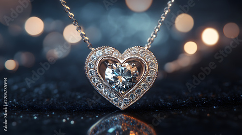 Heart-Shaped Diamond Necklace