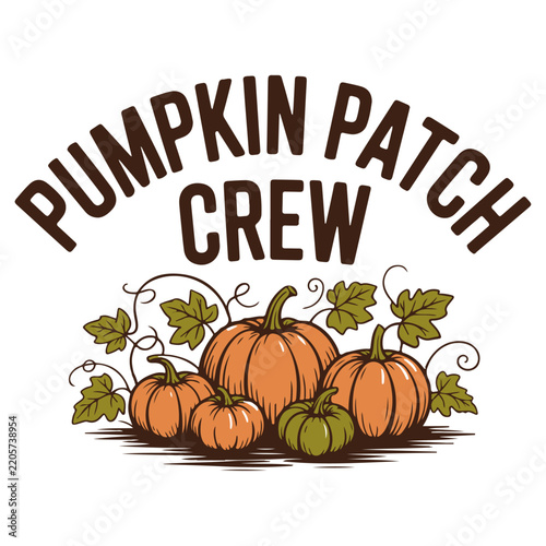 Pumpkin Patch Crew Halloween Vintage Typography Design