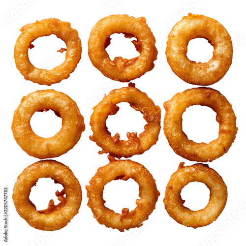 Symmetrical circle pattern onion rings top view