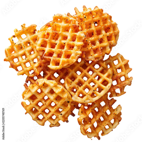 Seasoned crispy waffle fries