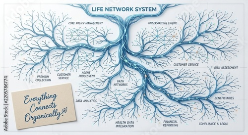 Life Network System with Branching Connections and Data Integration