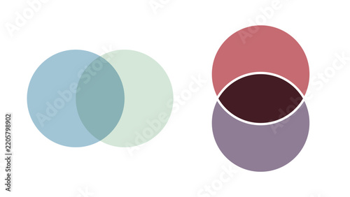 Modern Venn Diagram Chart Collection Featuring Multiple Overlapping Circles for Comparison, Statistics and Presentation Design EPS 10