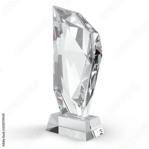 Corporate achievement crystal trophy award mockup