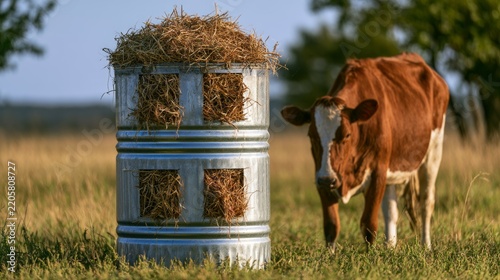 Creative Livestock Feeding Station Built from Recycled Materials for Sustainable Farming Practices