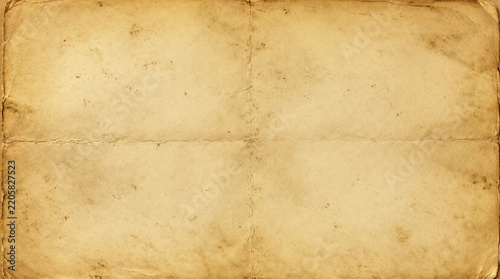 Vintage parchment paper with creases and aged texture, ideal for historical documents or artistic backgrounds
