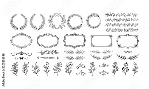 Elegant Calligraphic Vector Design Set, Luxury Calligraphy Ornament, Vintage Calligraphic Flourish Vector Collection