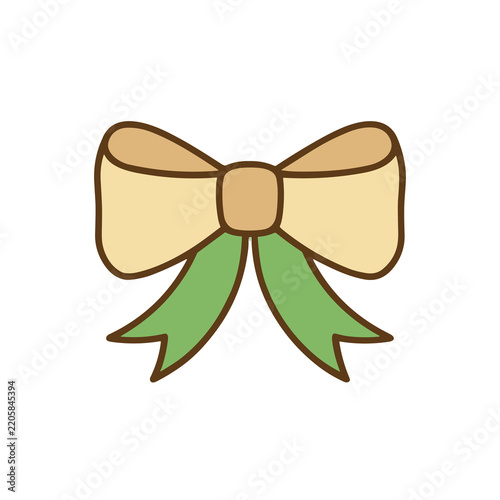 Yellow and green bow