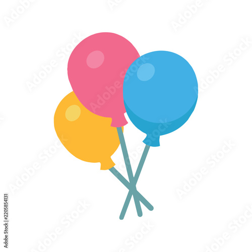 colorful balloons isolated on white background