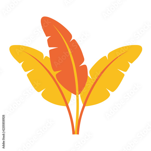 Yellow and orange stylized leaves