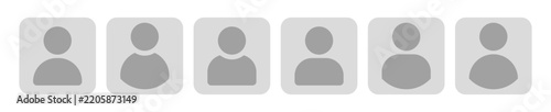Plain pictogram user avatar headshot. Login profile button or log out unknown account admin icon. Register genderless line icon placeholder. Man or woman neutral gender.