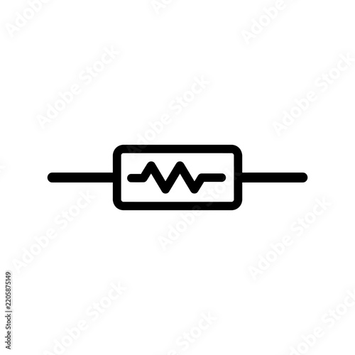 Electronic resistor circuit component symbol illustration.