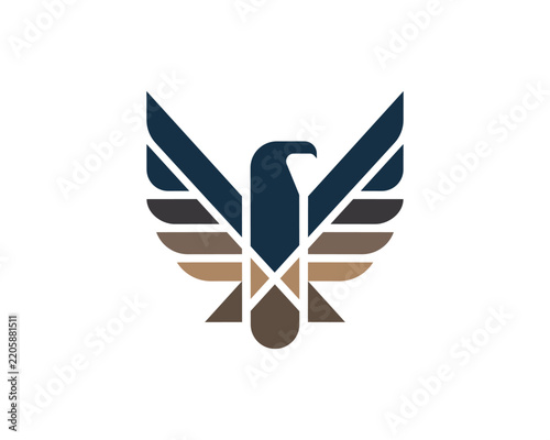 Minimalist geometric eagle logo design
