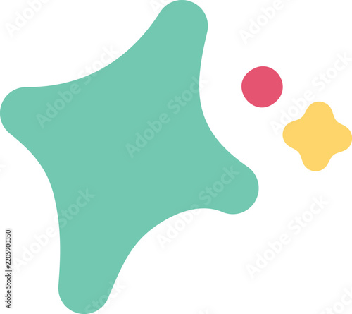 Mint organic splash with accent shapes