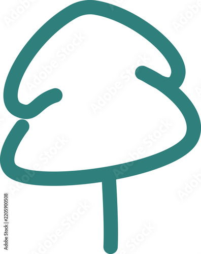 Green pine tree outline nature shape