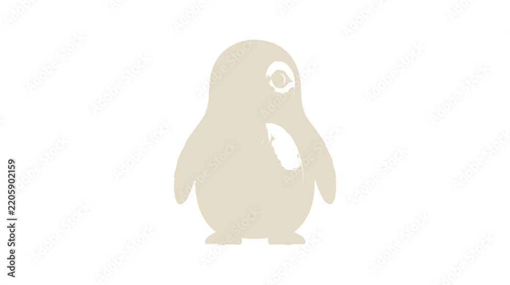 Fototapeta premium Cartoon Ghost Penguin Character with One Eye, Isolated on Transparent Background