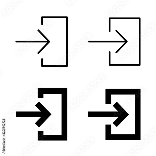 Login Icon Set in Line and Solid Glyph Style for Account Sign In and User Access