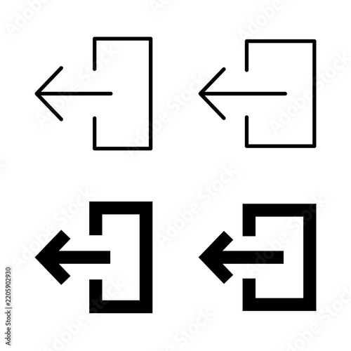 Logout Icon Set in Line and Solid Glyph Style for Account Sign Out and User Access
