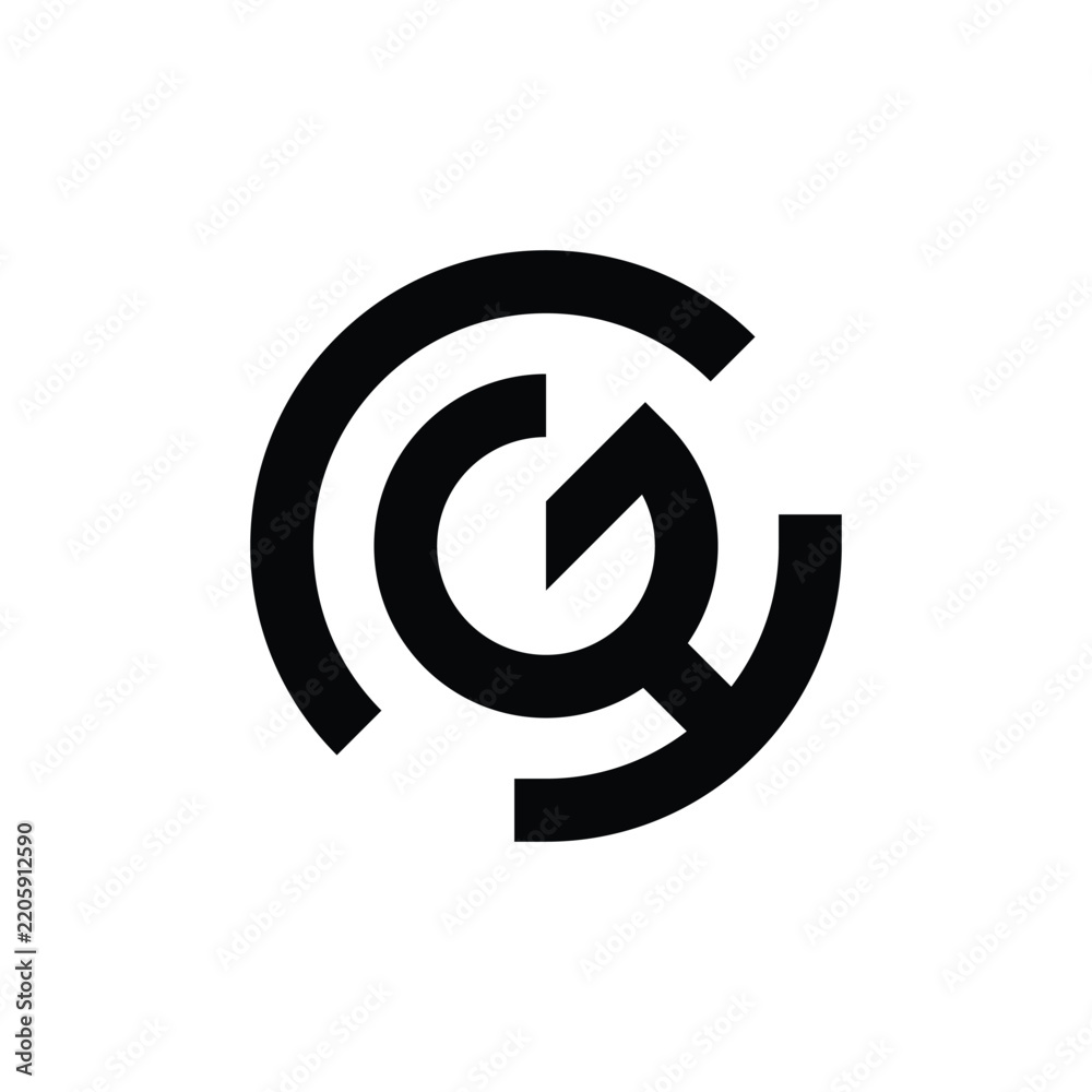 Obraz premium Letter GH HG In Circle Shape Logo