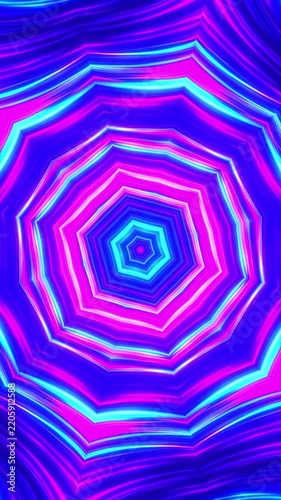 Hypnotic Neon Star Kaleidoscope - A Dazzling Visual Journey of Vibrant Colors and Geometric Patterns.