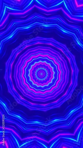 Vibrant Neon Mandala Psychedelic Visuals.