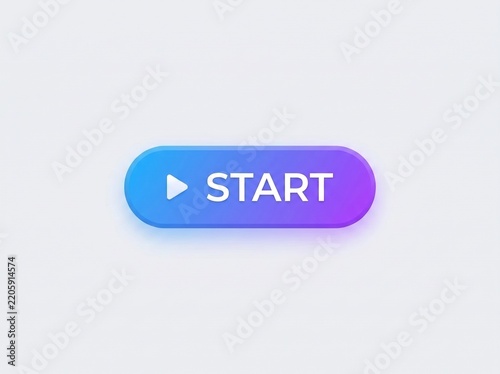Start Button With Play Icon Gradient Background
