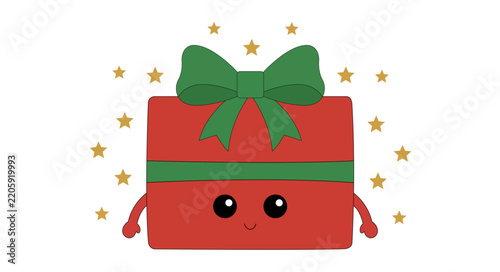 Cute Christmas Gift Box with Bow