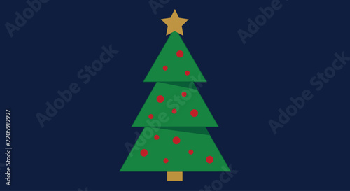Geometric Christmas Tree with Star