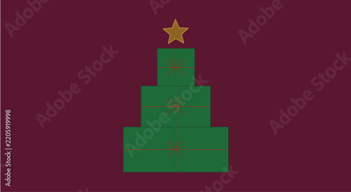 Stacked Christmas Gift Box Tree