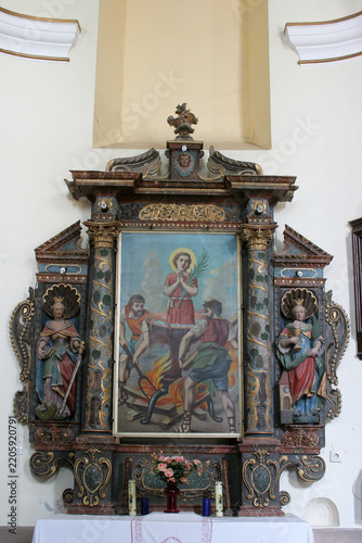 Altar of Saint Vitus in Saint Peter parish church in Sveti Petar Cvrstec, Croatia