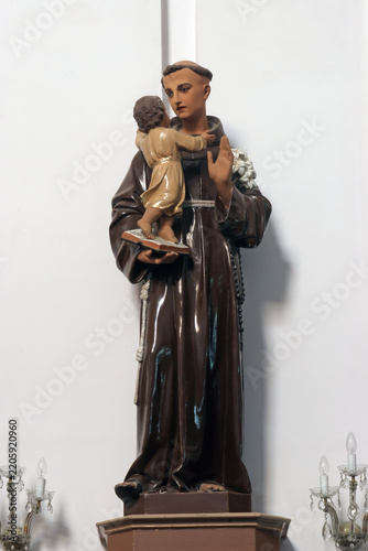 Saint Anthony of Padua, statue in the Cathedral of Saint Teresa of Avila in Bjelovar, Croatia