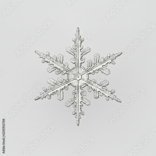 christmas snowflake on snow on white background
