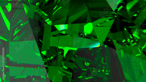 Abstract Emerald Green Crystal Shards Background