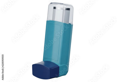 Blue inhaler device with white mouthpiece