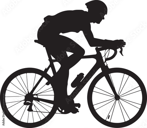 Road Bike Cyclist Silhouette PNG Clipart for Sports Design