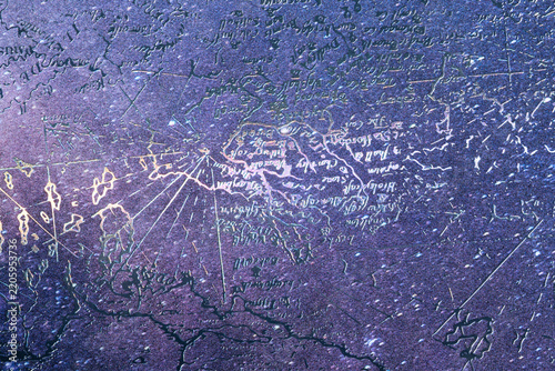 Purple Celestial Map Paper Texture with Metallic Details