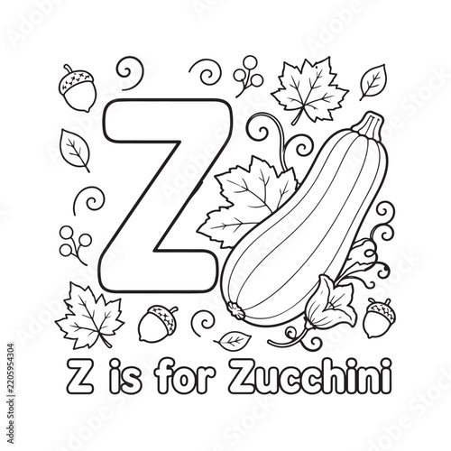 Autumn ABC Coloring Pages 