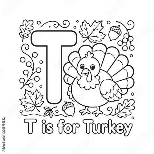 Autumn ABC Coloring Pages 
