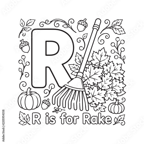 Autumn ABC Coloring Pages 