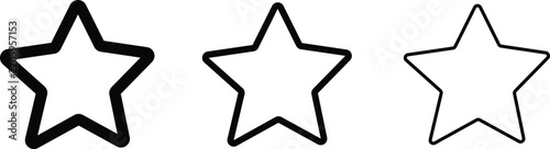 Favourite icon set for star rating bookmark on isolated transparent background, minimalist vector outline symbol for save review, clean mobile application user interface element
