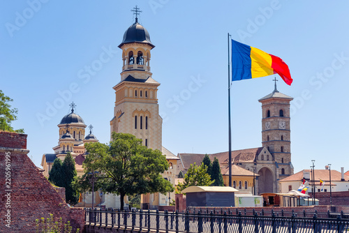 Coronation Cathedral and St Michael Cathedral inside Alba Carolina Citadel in Alba Iulia Romania