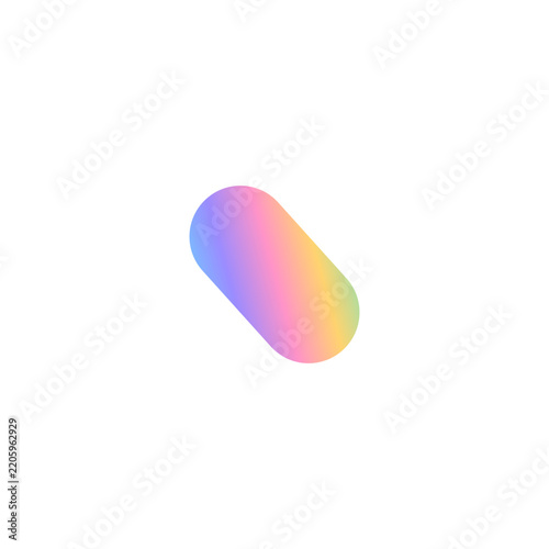 Soft Rainbow Gradient Short Capsule Design Element