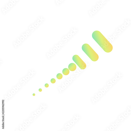 Mint Yellow Gradient Dotted Meteor Trail Design Element