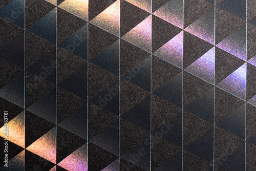 Black Geometric Triangle Paper Pattern with Iridescent Accents