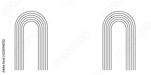 horseshoe linear Geometric Shape style design